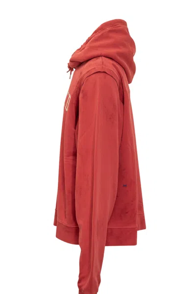 Dsquared2 Red Hoodie With Logo Print In Red