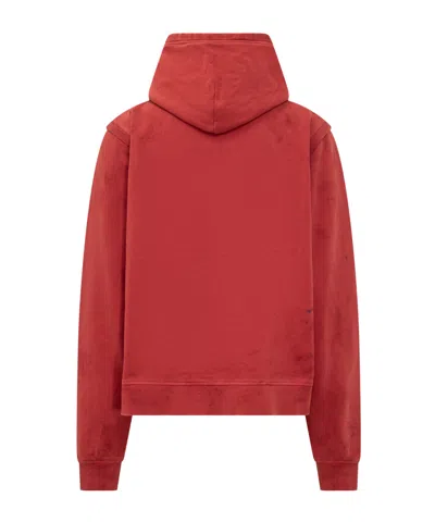 Dsquared2 Red Hoodie With Logo Print In Red