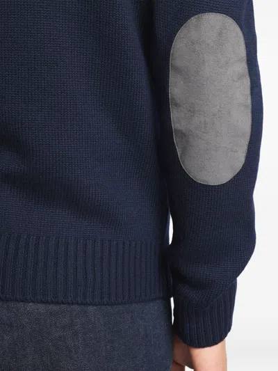 Fay Wool Turtleneck Sweater Featuring Button Detail In Blue