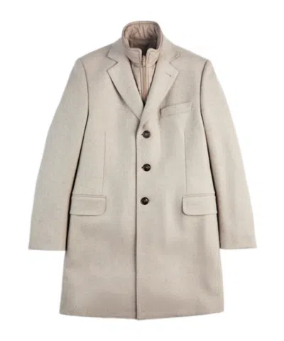 Fay Double Coat In Wool And Cashmere Cloth In Neutral
