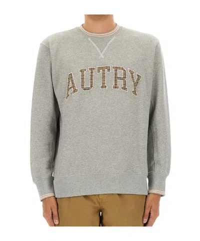 Autry Grey Cotton Sweatshirt In Multi