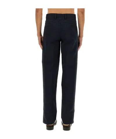 Dries Van Noten Straight Leg Trousers Double Zipper Detail In Black