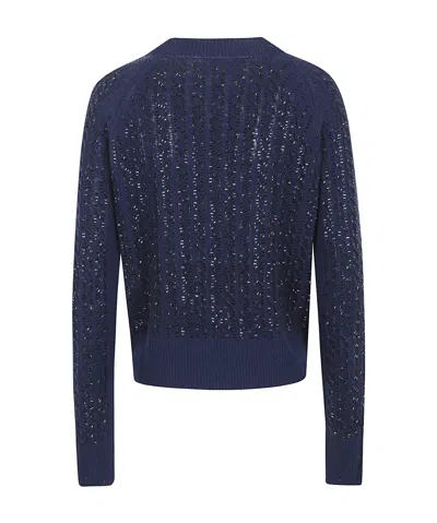 Ermanno Scervino Baguette Studded Sweater Sweaters And Cardigans Blue In Blue