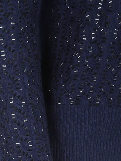 Ermanno Scervino Baguette Studded Sweater Sweaters And Cardigans Blue In Blue