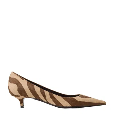 Jimmy Choo Animal Print Kitten Heel Pointed Toe Pumps In Brown