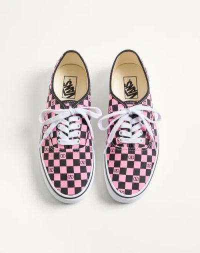 Valentino Garavani And Vans Low-top Trainer In Fabric With Vlogo Checkerboard Print In Multi