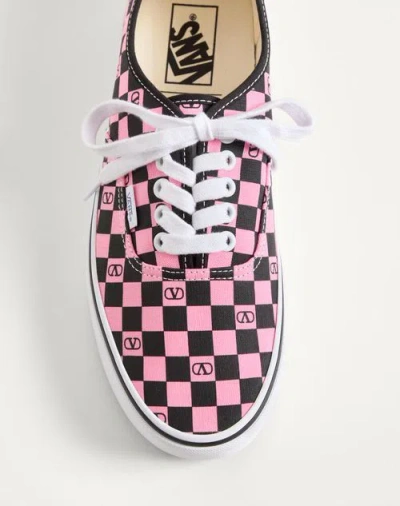 Valentino Garavani And Vans Low-top Trainer In Fabric With Vlogo Checkerboard Print In Multi