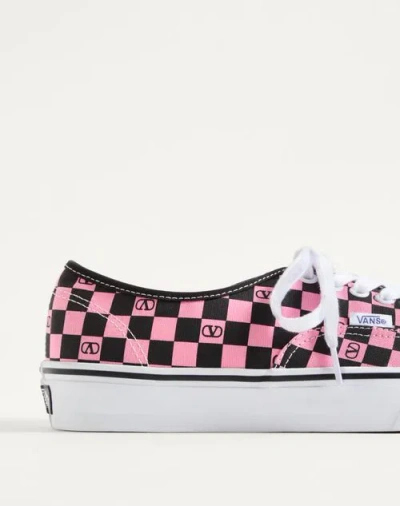 Valentino Garavani And Vans Low-top Trainer In Fabric With Vlogo Checkerboard Print In Multi