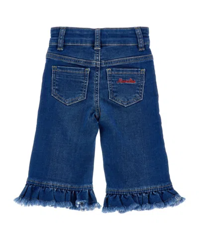 Monnalisa Minnie-mouse Ruffled Trousers In Blue