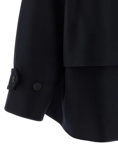 Alberto Biani Wool Coat With Wide Sleeves And Front Pockets In Black