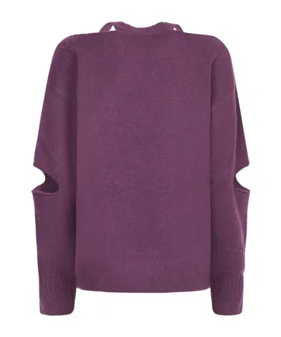 Federica Tosi Cut-out Crewneck Sweater In Purple