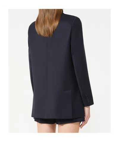 Max Mara Double Breasted Button-up Blazer In Blue