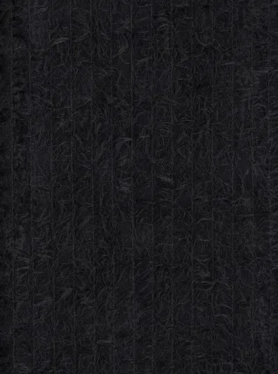 Rohe Black Turtleneck Dress With Fringes All-over In Black