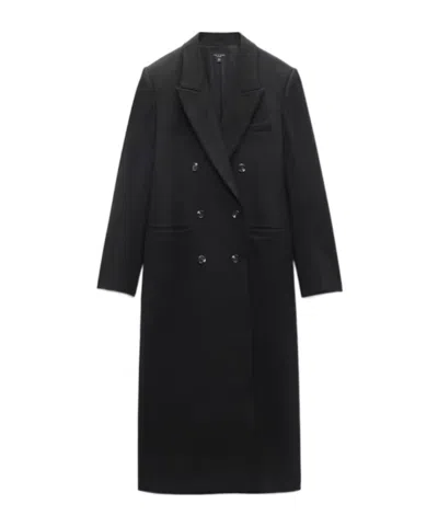 Rag & Bone Vasso Double Breasted Wool Blend Coat In Black