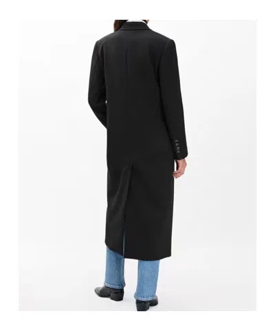 Rag & Bone Vasso Double Breasted Wool Blend Coat In Black