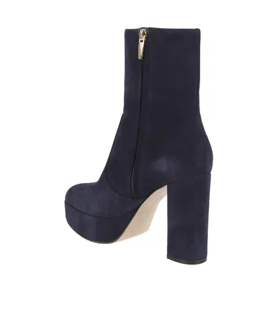 Gianvito Rossi Stylish Block Heel Ankle Boot Design In Blue