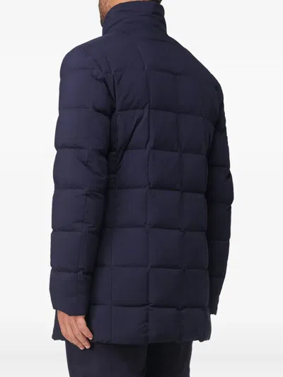 Fay Double-front Quilted Puffer Jacket In Blue