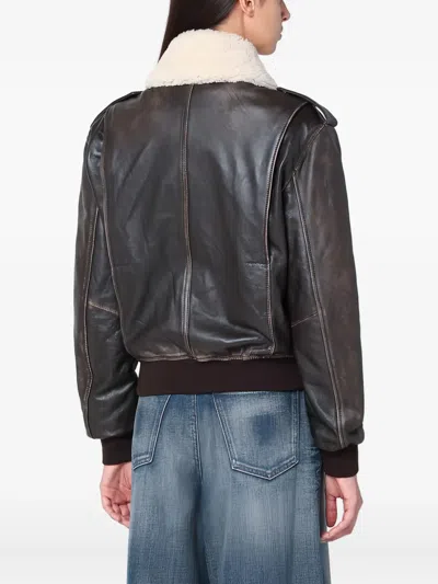 皮质飞行员夹克