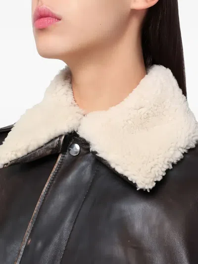 皮质飞行员夹克