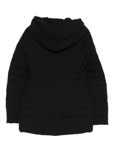 Peuterey Tailored Black Coat With Structured Collar And Minimalist Appeal In Black