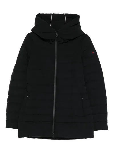 Peuterey Tailored Black Coat With Structured Collar And Minimalist Appeal In Black