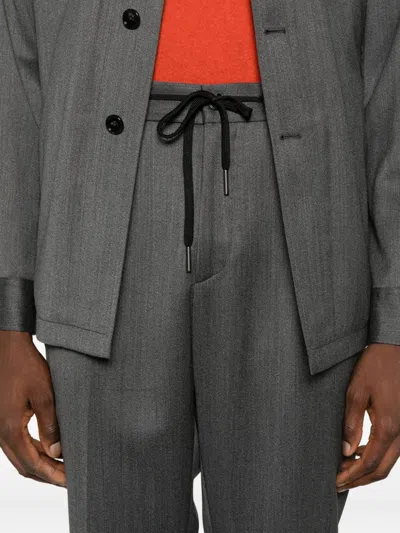 Tagliatore Drawstring Trousers In Gray