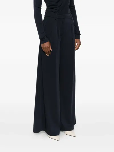 Max Mara Wool Jersey Trousers In Blue