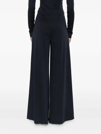 Max Mara Wool Jersey Trousers In Blue