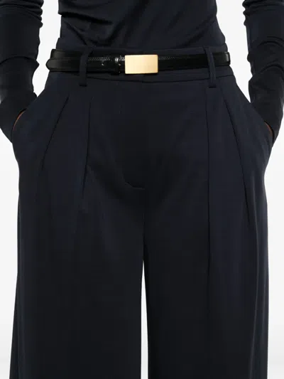 Max Mara Wool Jersey Trousers In Blue
