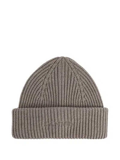 Lanvin Ribbed  Hat In Gray