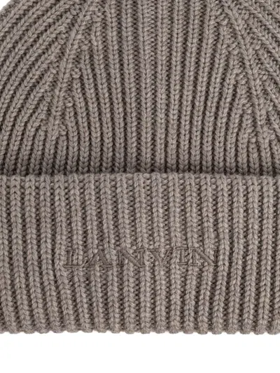 Lanvin Ribbed  Hat In Gray