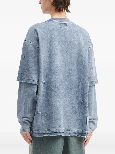 Musium Div. Distressed Layered Sweater In Blue