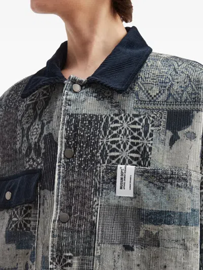 Musium Div. Corduroy Patchwork Shirt In Blue
