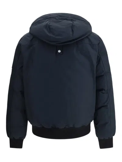 Moose Knuckles Hooded Logo-plaque Bomber Jacket In Multi