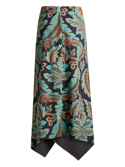 Etro Printed Midi Skirt In Multi