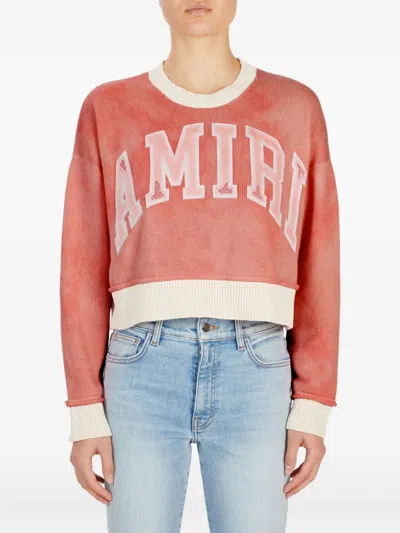 Amiri Logo-appliqué Sweater In Red
