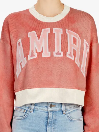 Amiri Logo-appliqué Sweater In Red