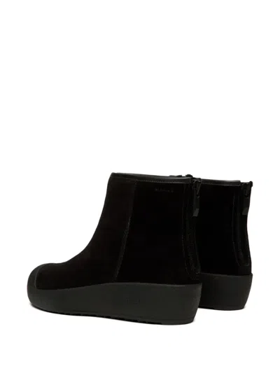 Bally Curling Bootie In Black Suede In Black