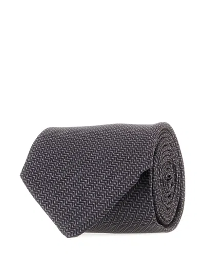 Corneliani Silk Tie In Brown