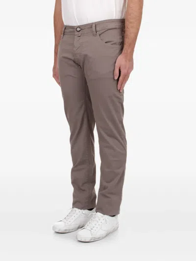Jacob Cohen Nick Slim-cut Trousers In Brown