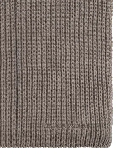 Lanvin Ribbed-knit Scarf In Brown
