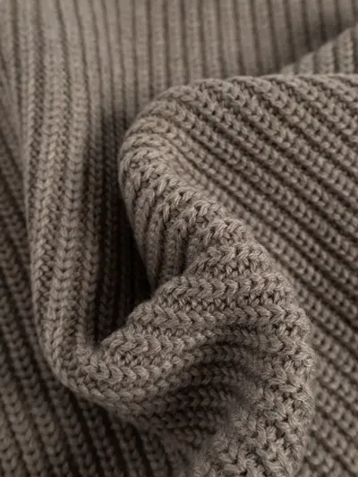 Lanvin Ribbed-knit Scarf In Brown