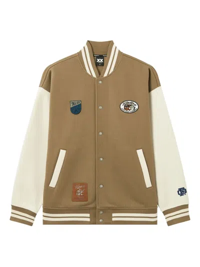 Fingercroxx Patch Buttoned Jacket In Brown