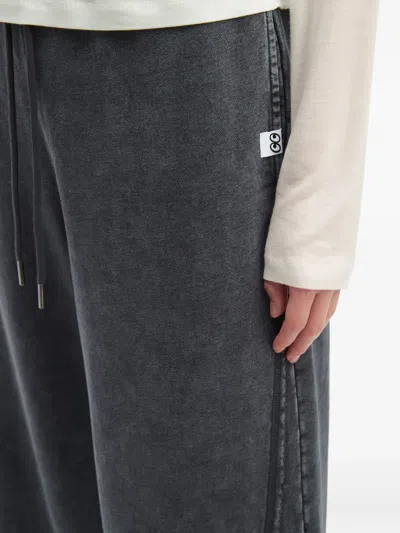 Mini Cream Drawstring Trousers In Gray