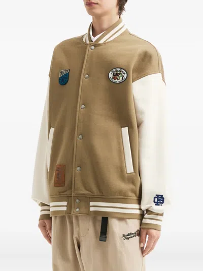 Fingercroxx Patch Buttoned Jacket In Brown