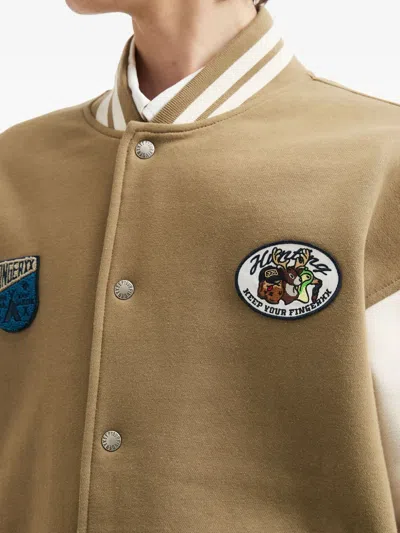 Fingercroxx Patch Buttoned Jacket In Brown