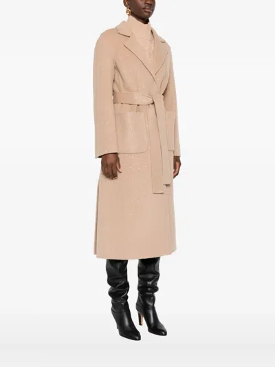Ermanno Firenze Coats Brown In Neutral