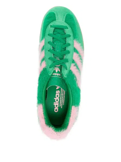 Adidas Originals Gazelle Indoor Suede-trimmed Brushed-knit Sneakers In Green