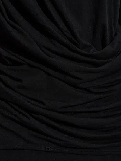 Entire Studios Long-sleeve Draped Top In Black