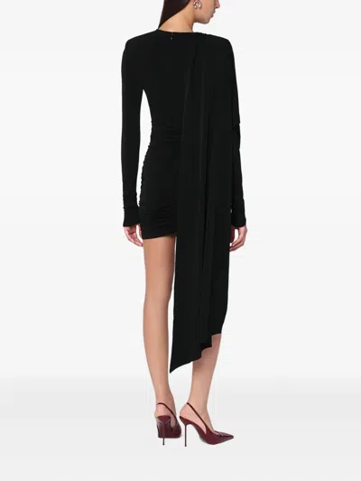 The Andamane Form-fitting Mini Dress With Smooth Texture In Black